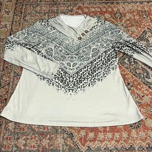 mixed pattern blouse
